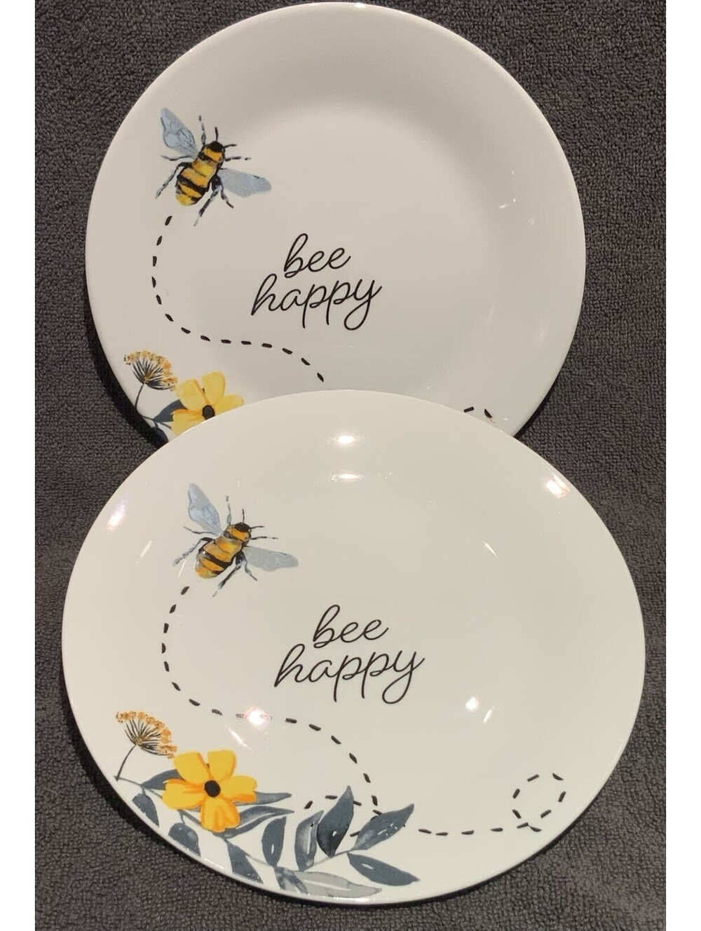 Royal Norfolk 7.5” Stoneware ‘Be Happy’ Salad/Appetizer Plate